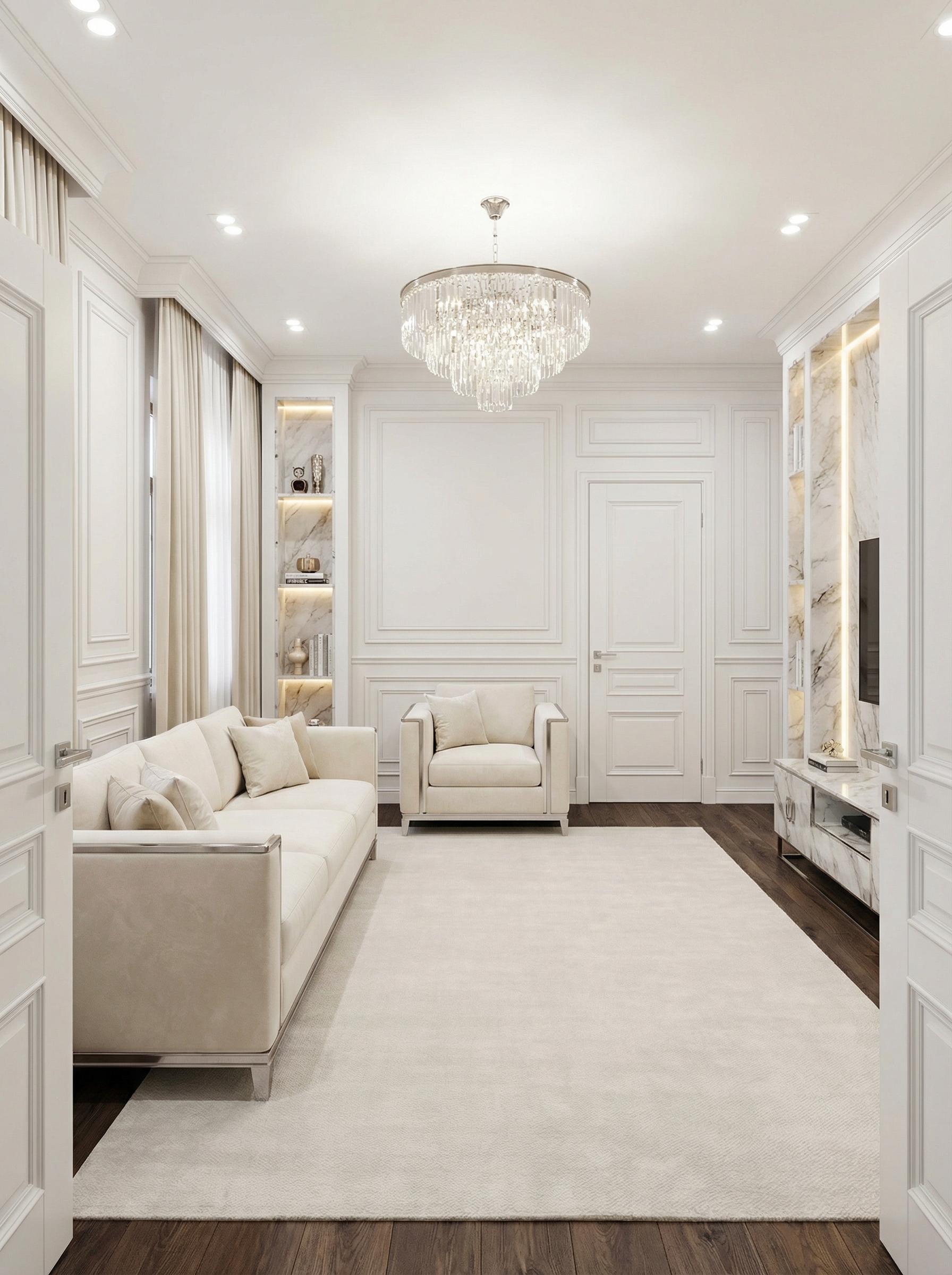 Дизайн гостиной в стиле Классика — фото интерьера от нейросети RoomGPT