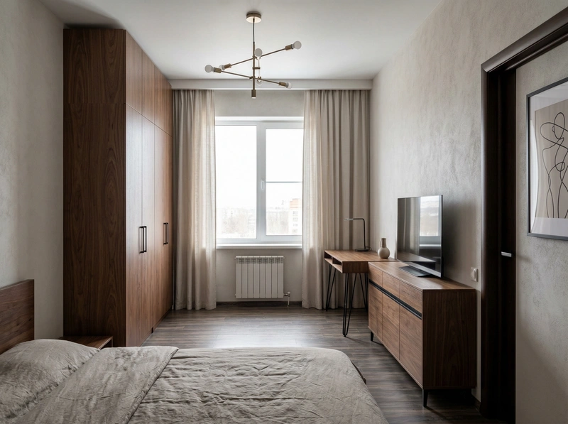 Дизайн интерьера в стиле Минимализм — Спальня от нейросети RoomGPT