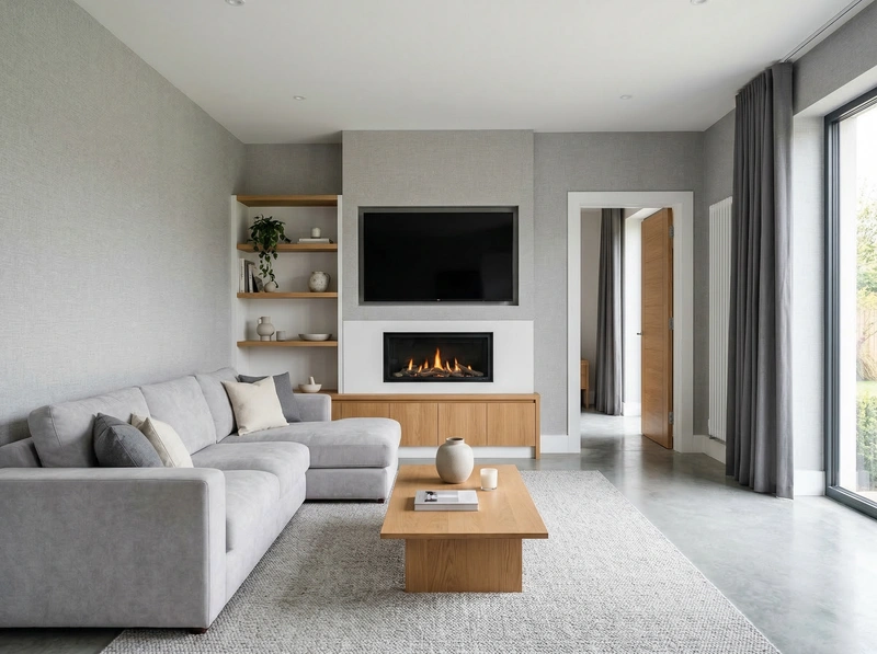 Дизайн интерьера в стиле Минимализм — Гостиная от нейросети RoomGPT