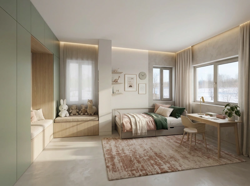 Дизайн интерьера в стиле Минимализм — Детская от нейросети RoomGPT