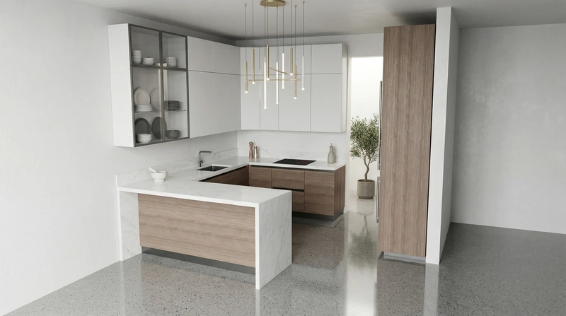 Дизайн кухни в стиле Минимализм — фото интерьера от нейросети RoomGPT