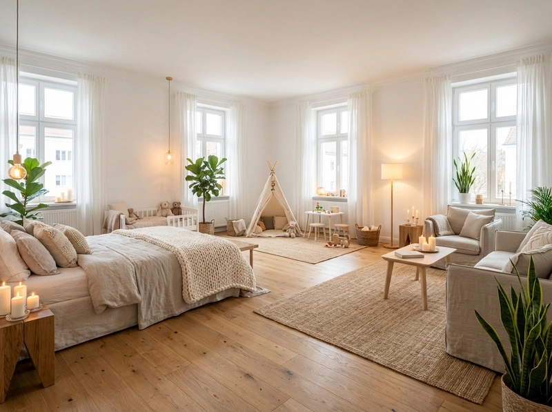 Дизайн интерьера в стиле Хюгге — Гостиная от нейросети RoomGPT