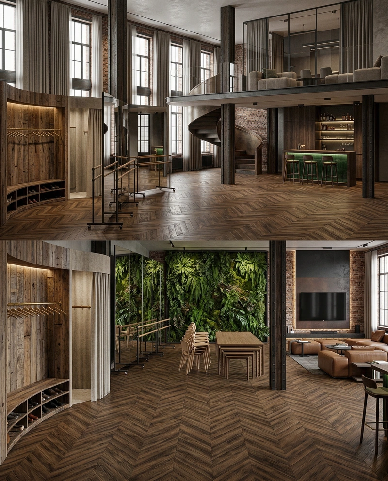 Дизайн интерьера в стиле Лофт — Гостиная от нейросети RoomGPT
