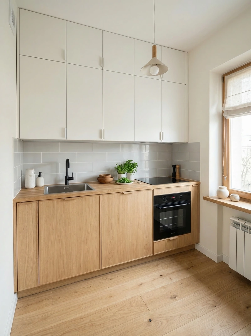 Дизайн кухни в стиле Сканди — фото интерьера от нейросети RoomGPT