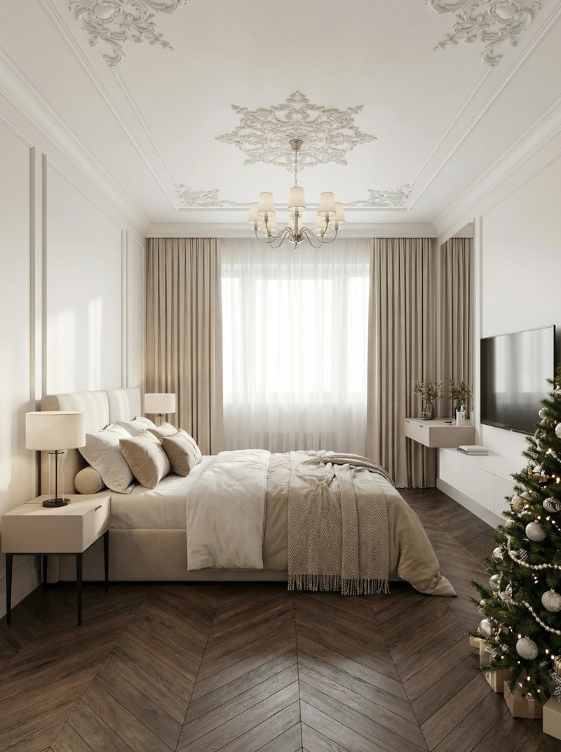 Дизайн интерьера в стиле Классика — Спальня от нейросети RoomGPT
