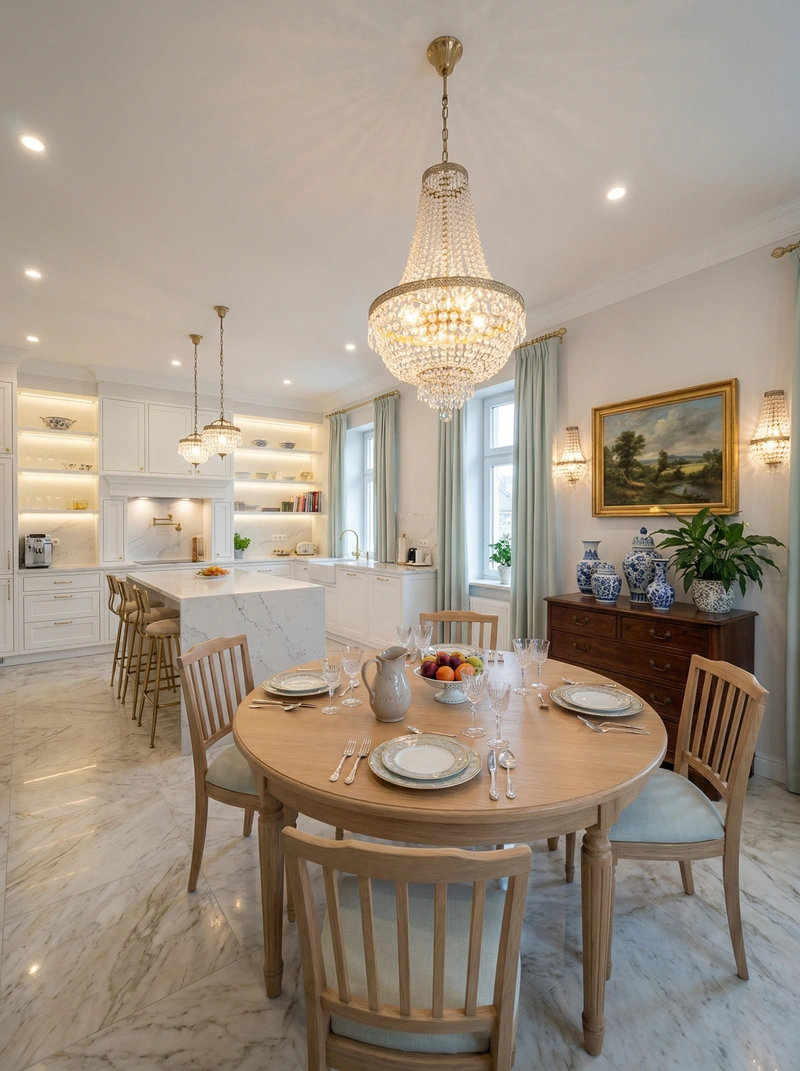 Дизайн интерьера в стиле Неоклассика — Кухня от нейросети RoomGPT