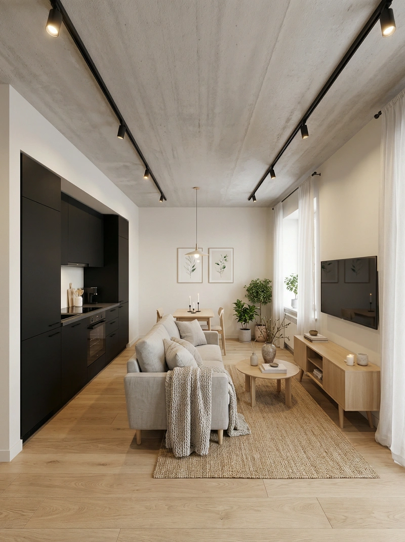 Дизайн интерьера в стиле Хюгге — Гостиная от нейросети RoomGPT