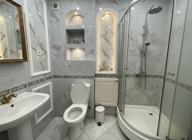 Дизайн ванной в стиле Классика — фото интерьера от нейросети RoomGPT