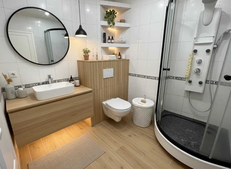 Дизайн интерьера в стиле Хюгге — Ванная от нейросети RoomGPT