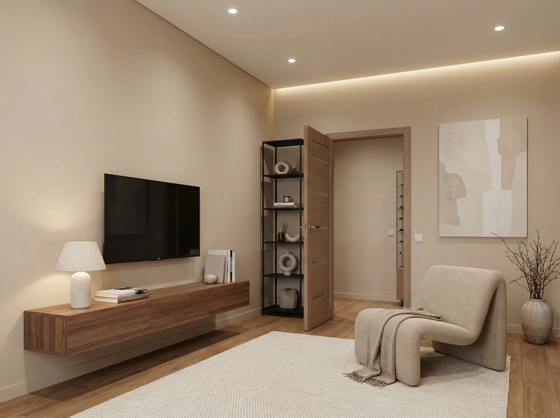 Дизайн интерьера в стиле Минимализм — Гостиная от нейросети RoomGPT