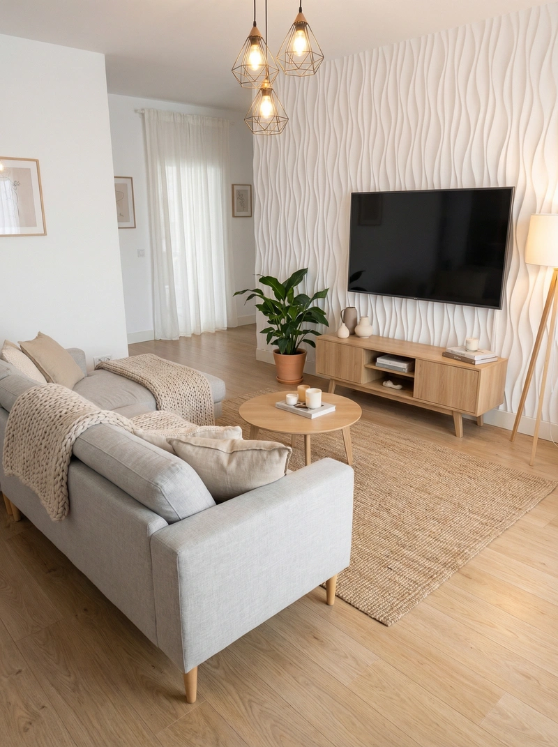 Дизайн интерьера в стиле Хюгге — Гостиная от нейросети RoomGPT