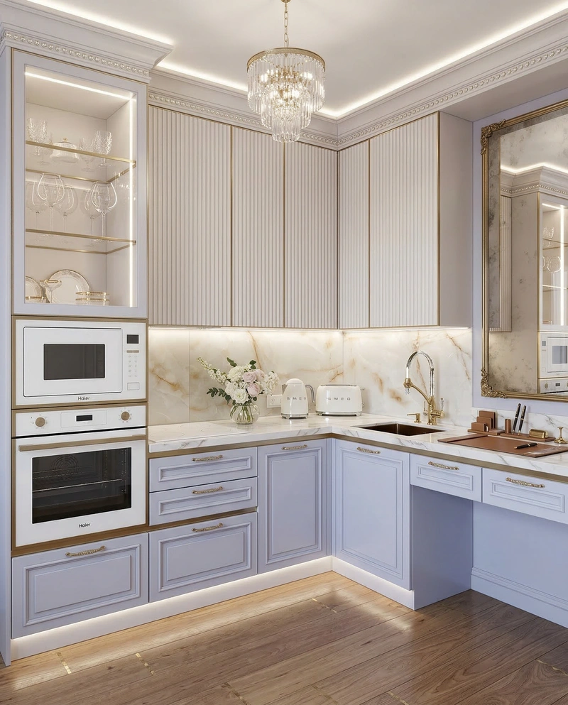 Дизайн кухни в стиле Неоклассика — фото интерьера от нейросети RoomGPT