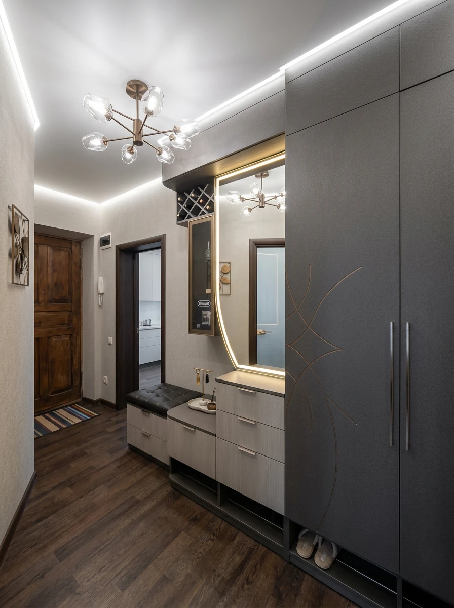 Дизайн прихожей в стиле Контемпорари — фото интерьера от нейросети RoomGPT