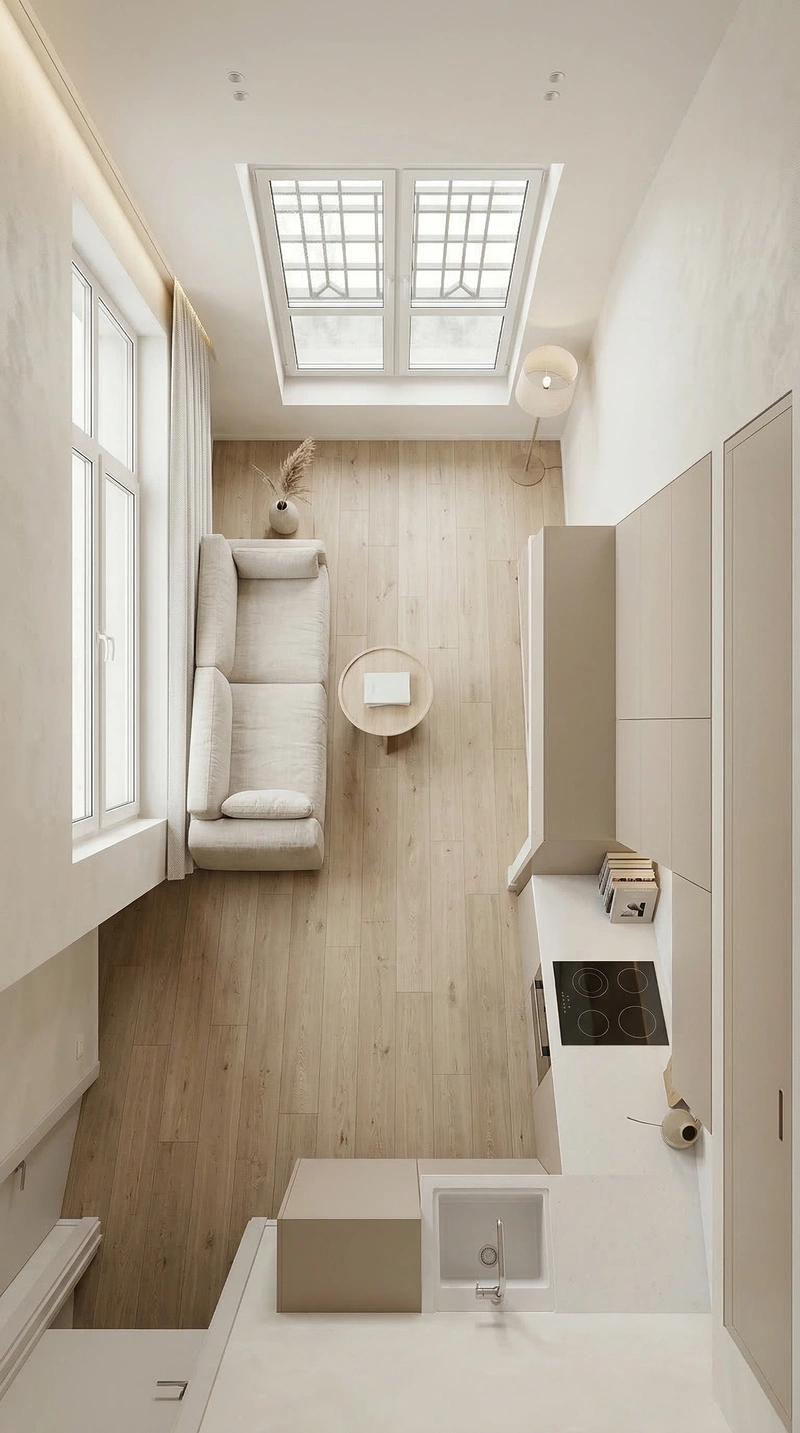 Дизайн интерьера в стиле Минимализм — Гостиная от нейросети RoomGPT