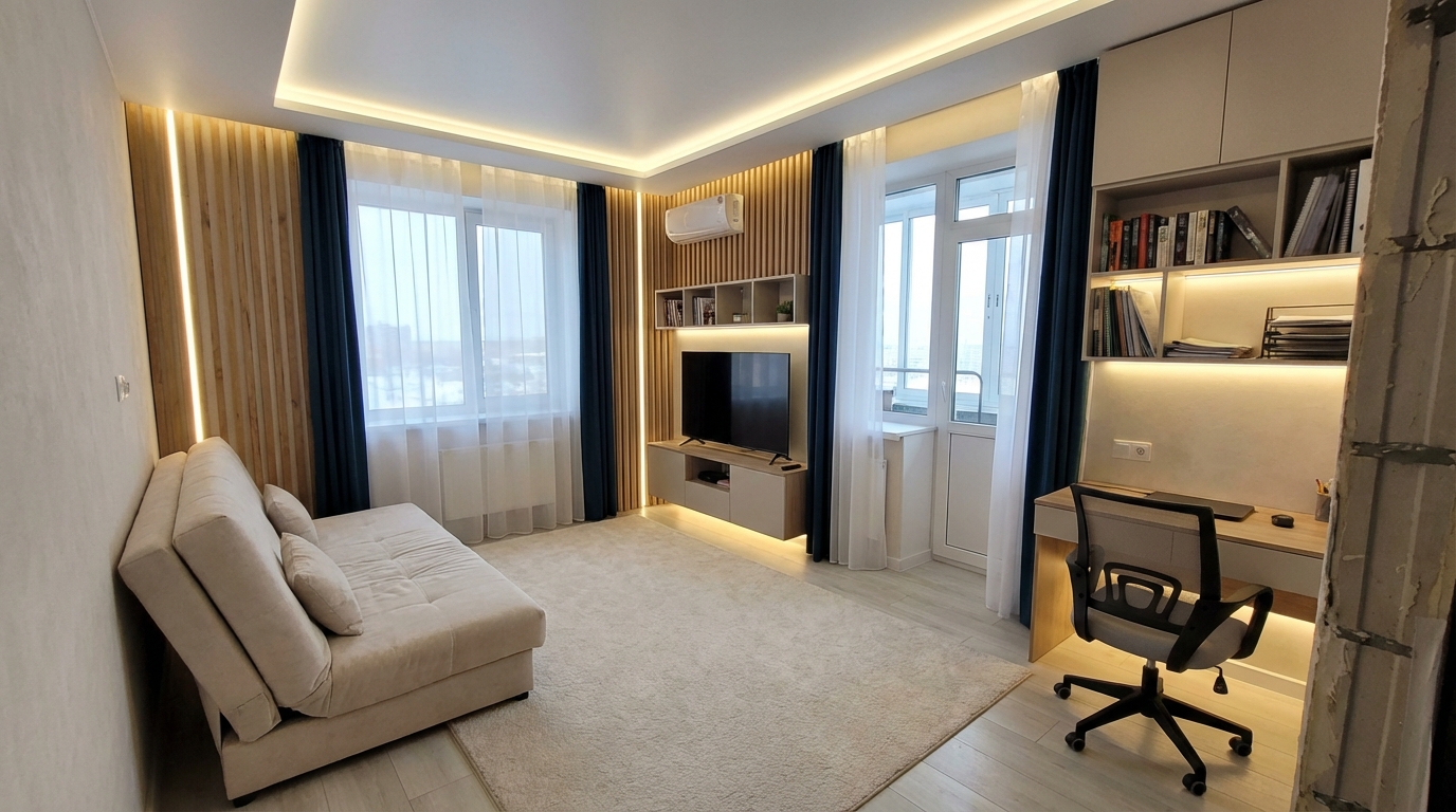 Дизайн гостиной в стиле Минимализм — фото интерьера от нейросети RoomGPT