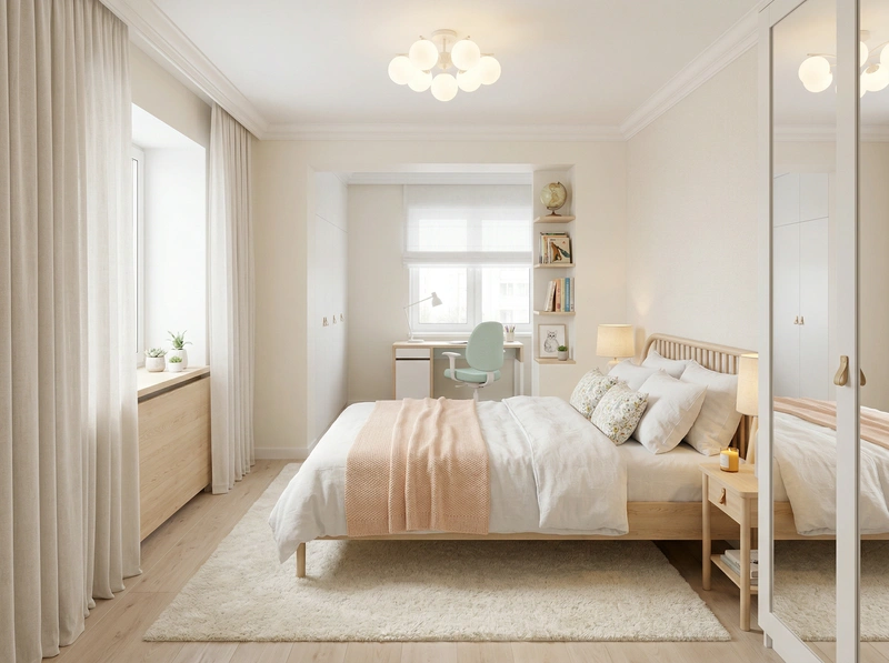 Дизайн интерьера в стиле Хюгге — Спальня от нейросети RoomGPT