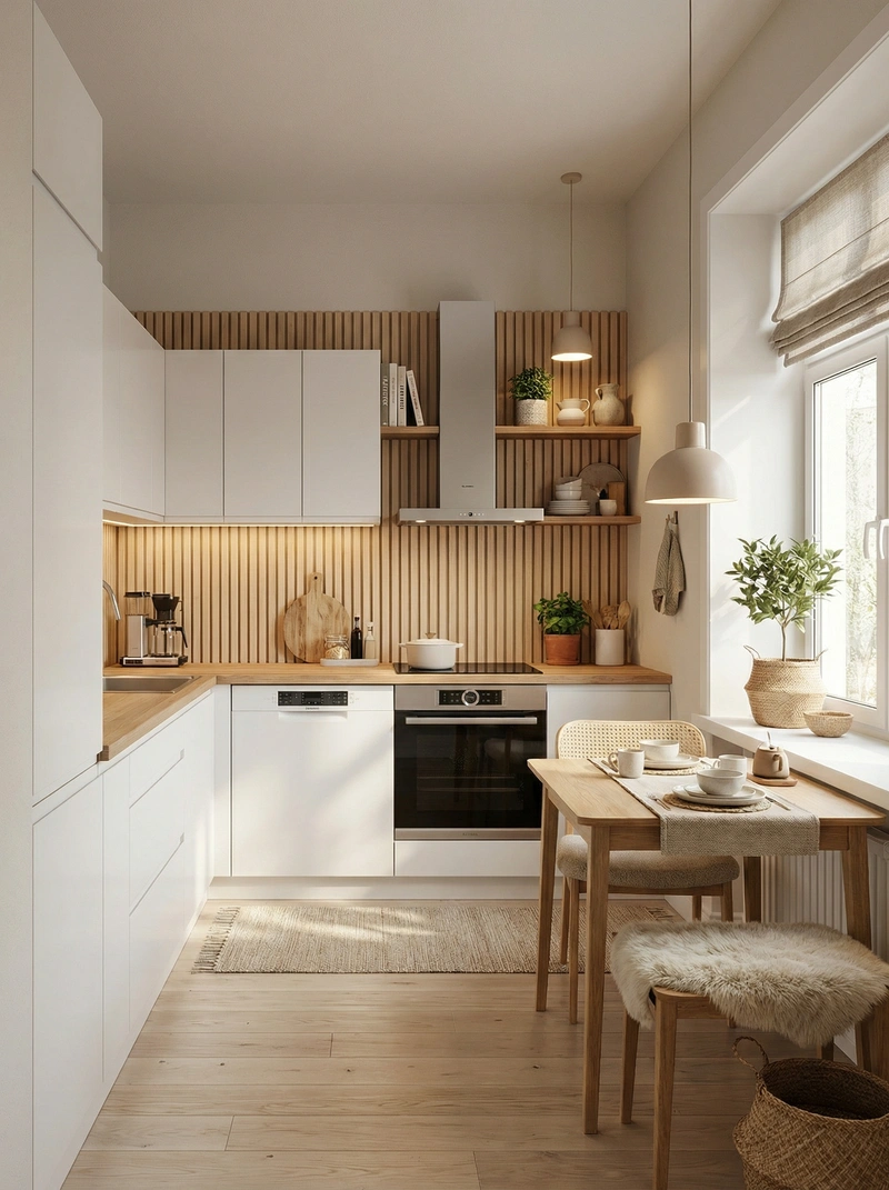 Дизайн интерьера в стиле Хюгге — Кухня от нейросети RoomGPT