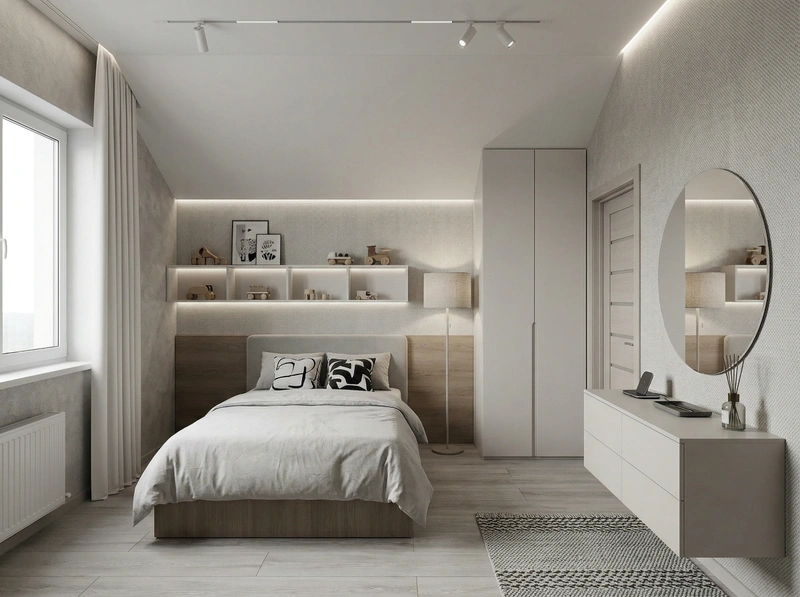 Дизайн детской в стиле Минимализм — фото интерьера от нейросети RoomGPT