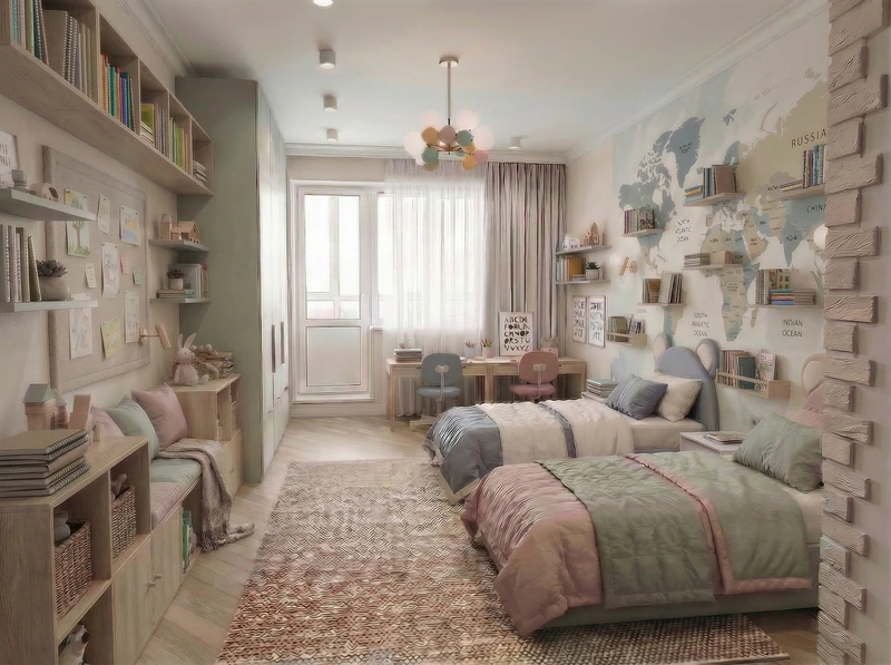 Дизайн детской в стиле Без стиля — фото интерьера от нейросети RoomGPT