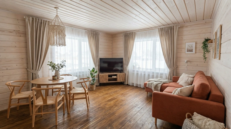 Дизайн интерьера в стиле Сканди — Гостиная от нейросети RoomGPT