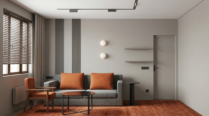 Дизайн интерьера в стиле Минимализм — Гостиная от нейросети RoomGPT