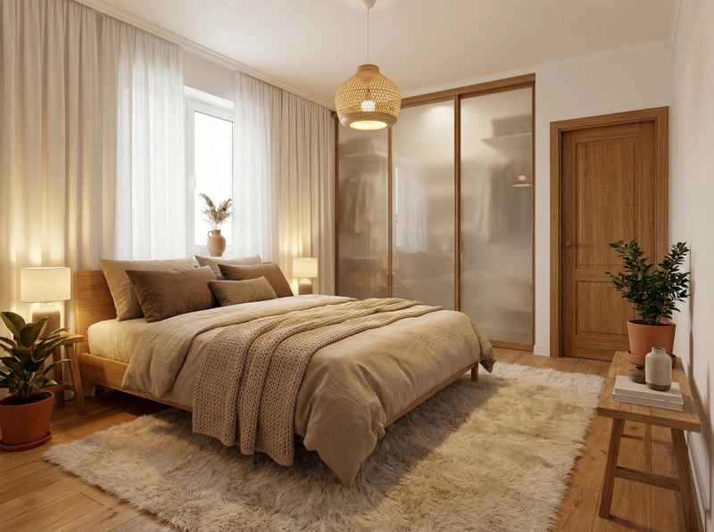 Дизайн интерьера в стиле Хюгге — Спальня от нейросети RoomGPT