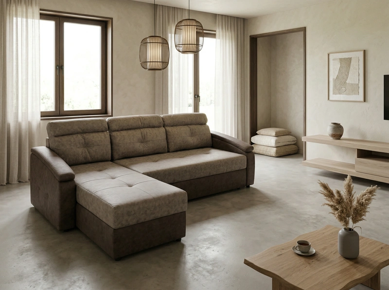 Дизайн гостиной в стиле Japandi — фото интерьера от нейросети RoomGPT