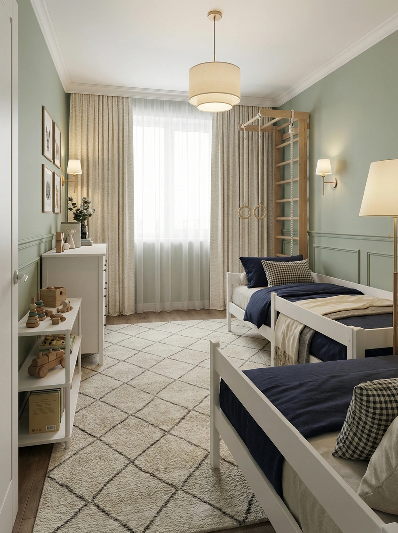 Дизайн интерьера в стиле Классика — Детская от нейросети RoomGPT