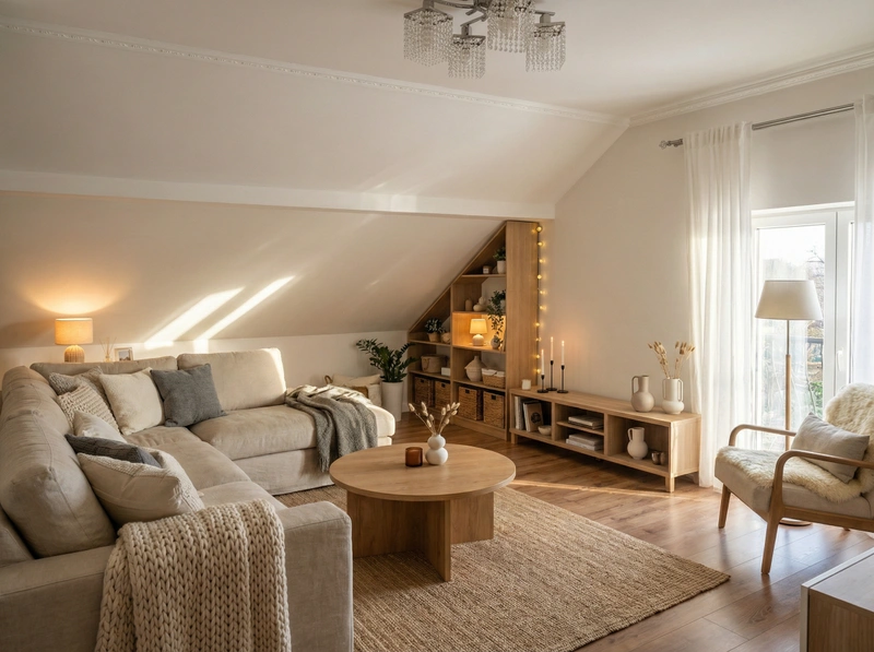 Дизайн интерьера в стиле Хюгге — Гостиная от нейросети RoomGPT