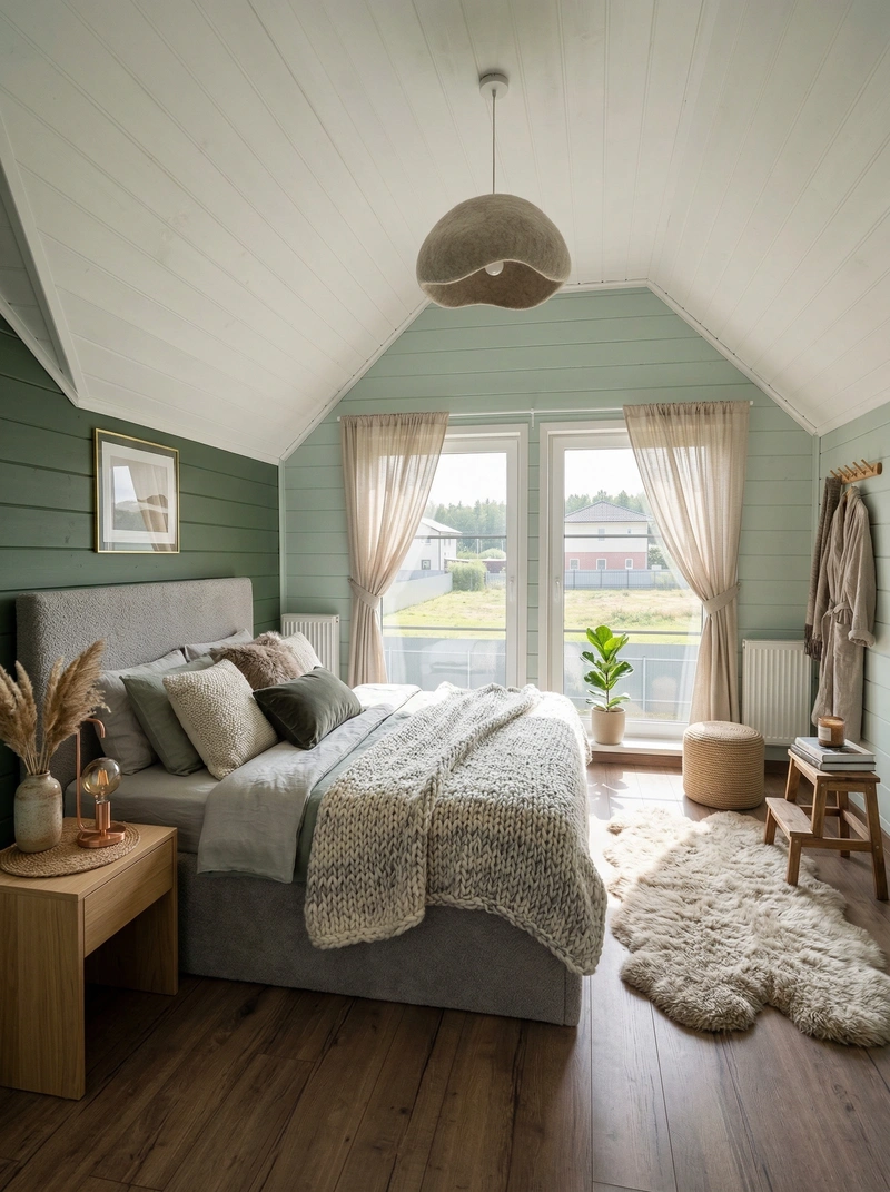 Дизайн интерьера в стиле Хюгге — Спальня от нейросети RoomGPT