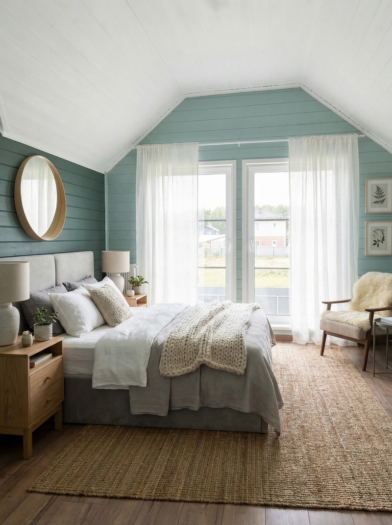 Дизайн интерьера в стиле Сканди — Спальня от нейросети RoomGPT