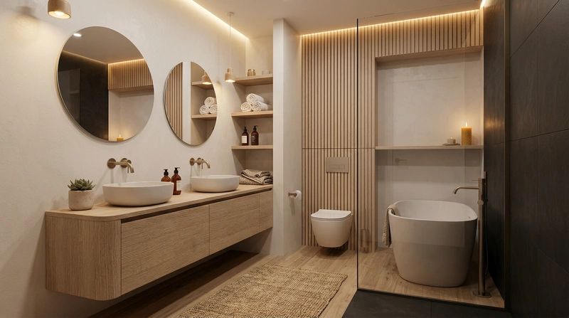 Дизайн интерьера в стиле Хюгге — Ванная от нейросети RoomGPT