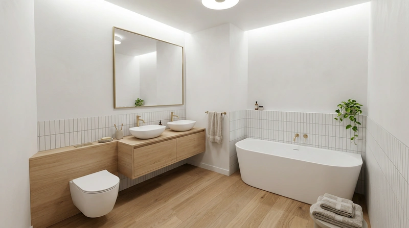 Дизайн интерьера в стиле Сканди — Ванная от нейросети RoomGPT