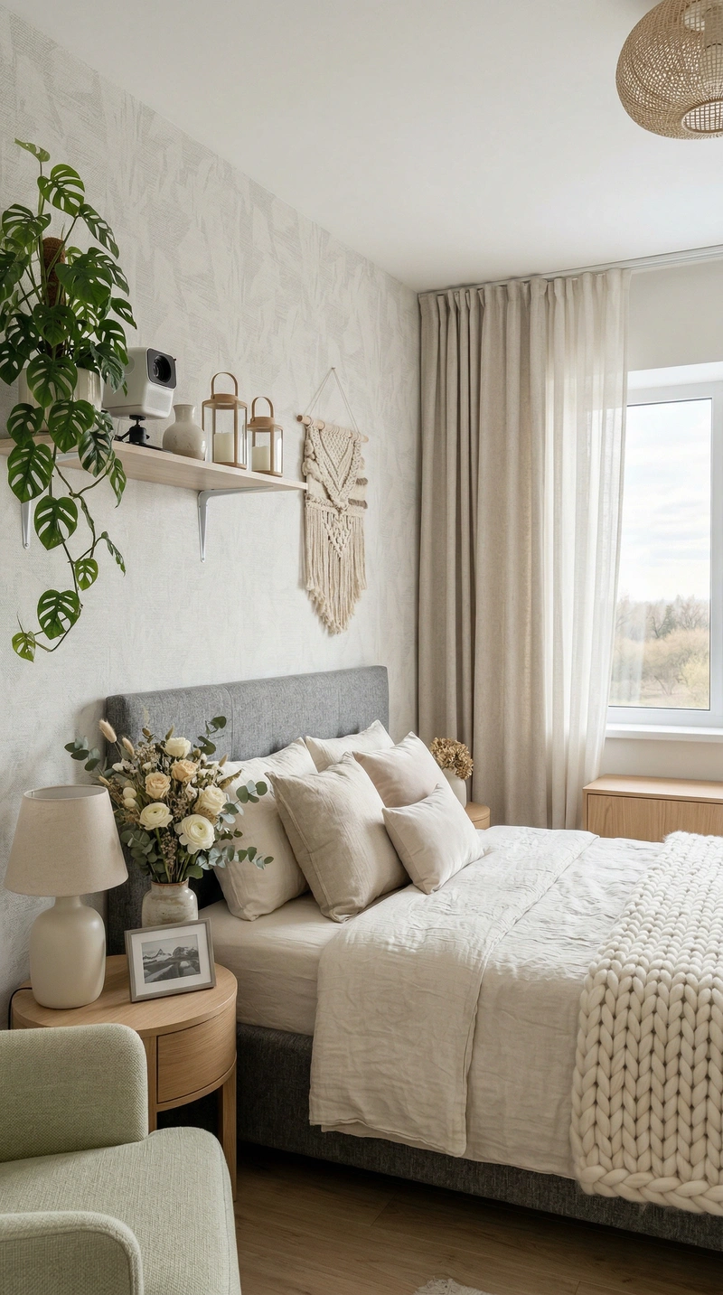 Дизайн интерьера в стиле Хюгге — Спальня от нейросети RoomGPT