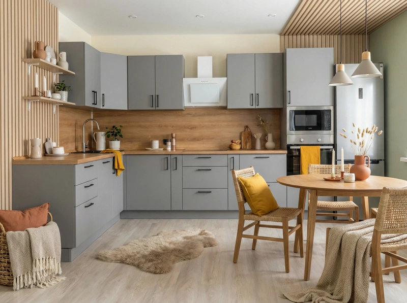 Дизайн интерьера в стиле Хюгге — Кухня от нейросети RoomGPT