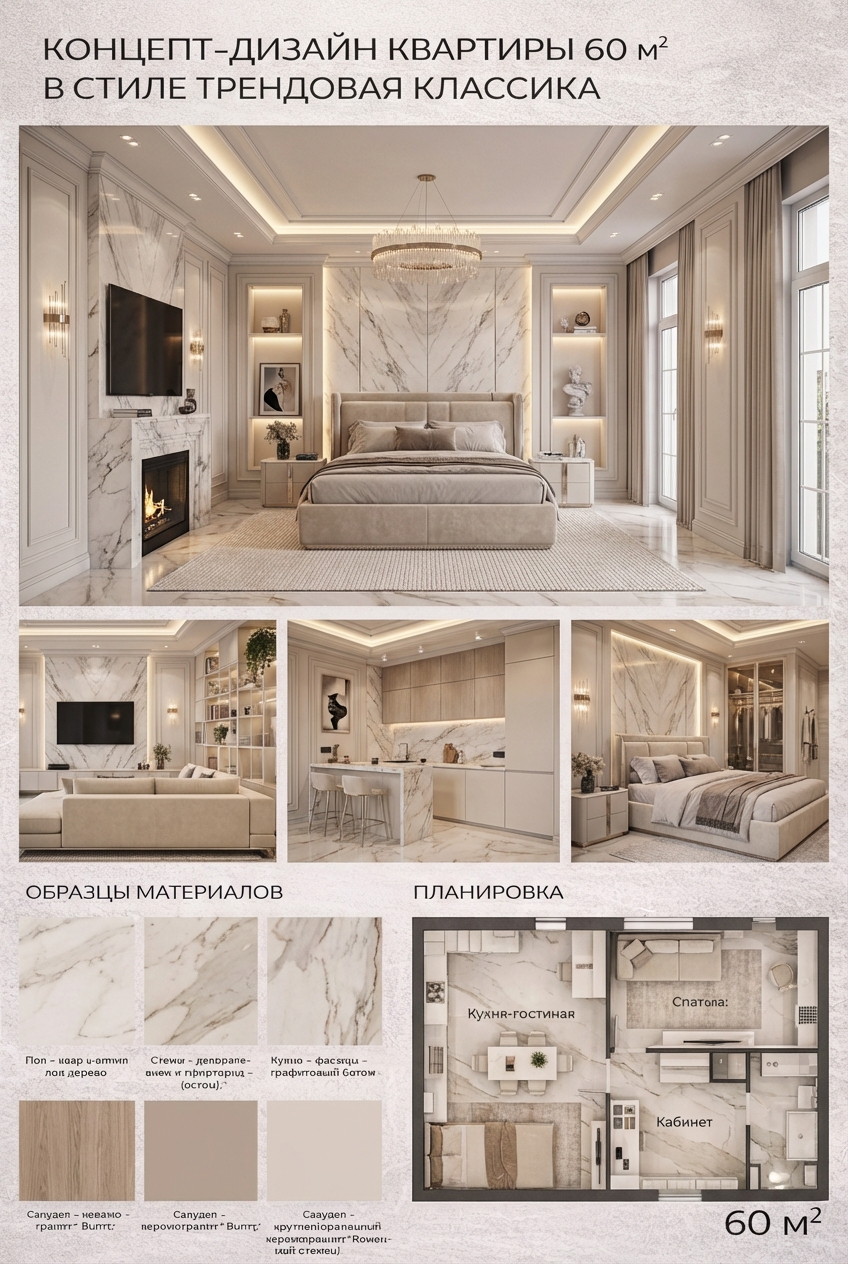 Дизайн гостиной в стиле Классика — фото интерьера от нейросети RoomGPT