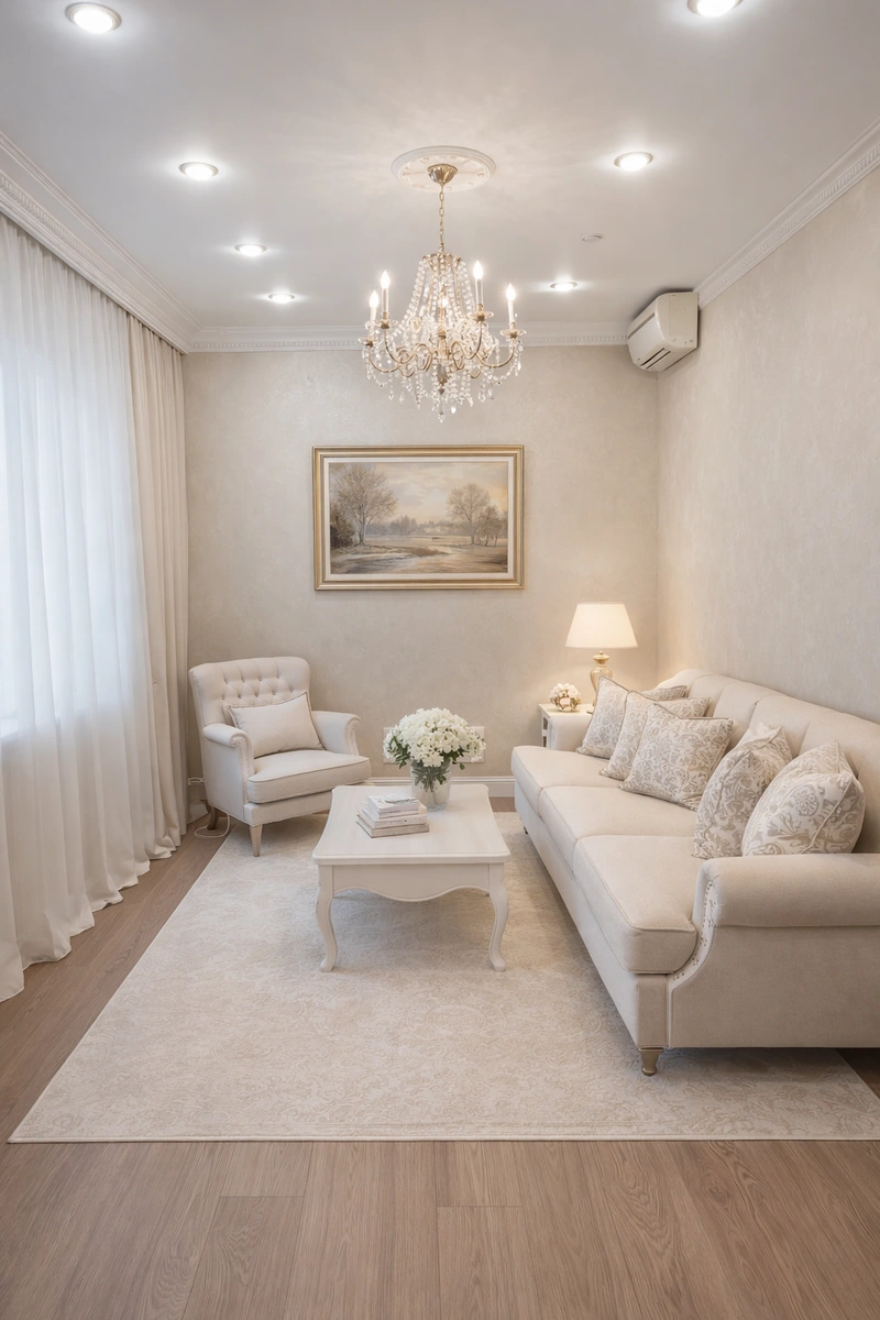 Дизайн интерьера в стиле Классика — Гостиная от нейросети RoomGPT