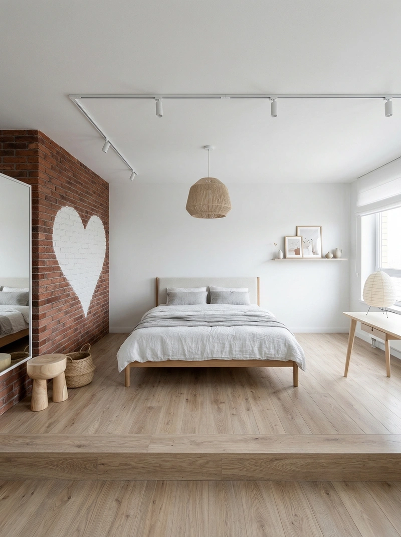 Дизайн спальни в стиле Сканди — фото интерьера от нейросети RoomGPT