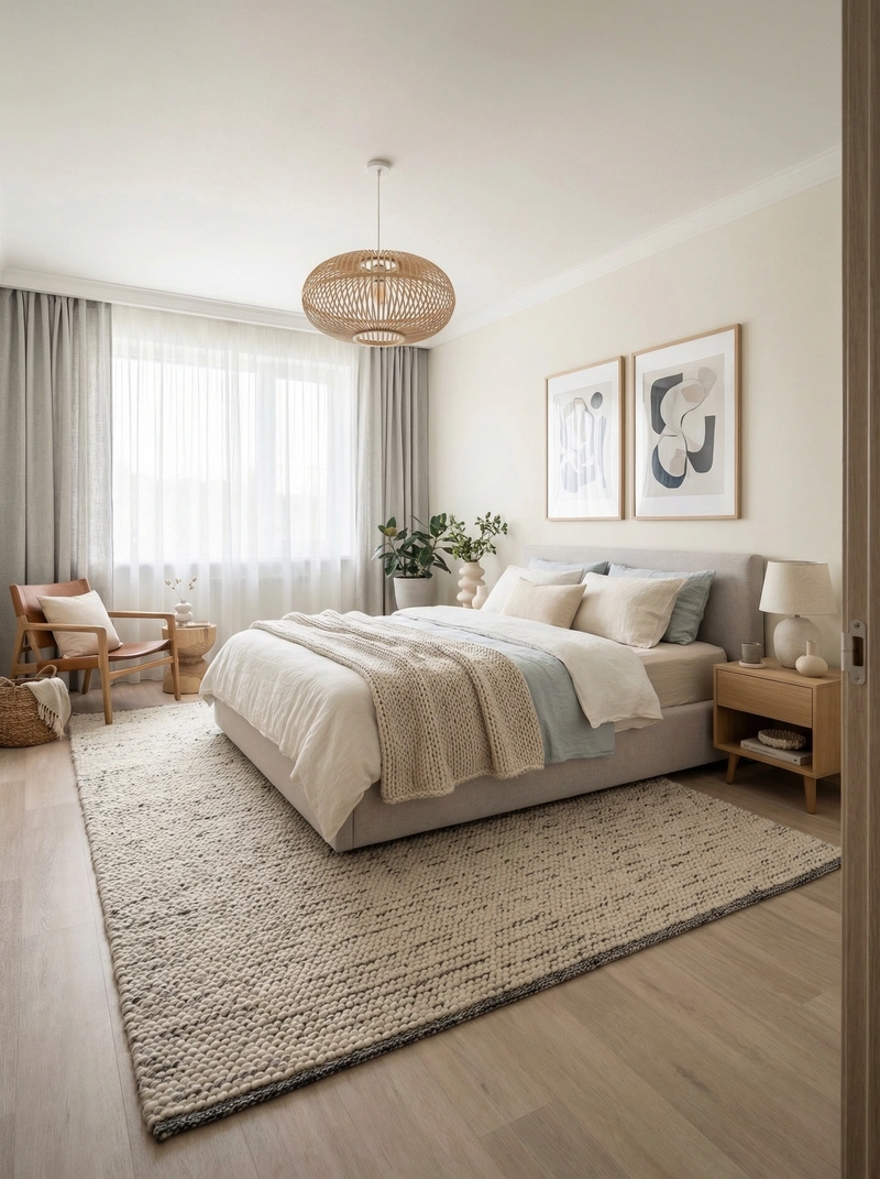 Дизайн интерьера в стиле Сканди — Спальня от нейросети RoomGPT