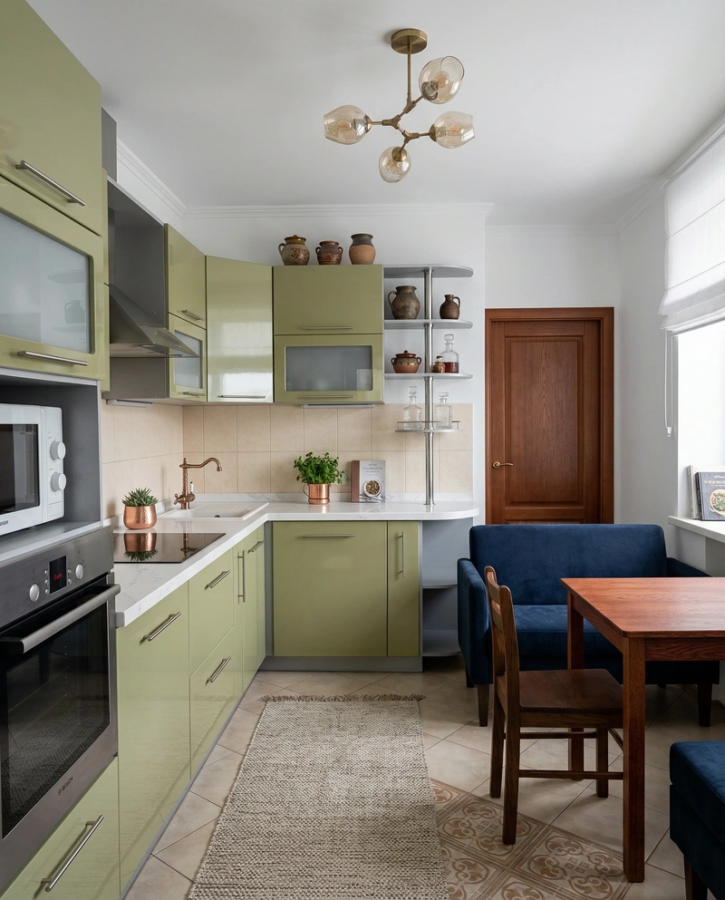 Дизайн интерьера в стиле Эклектика — Кухня от нейросети RoomGPT