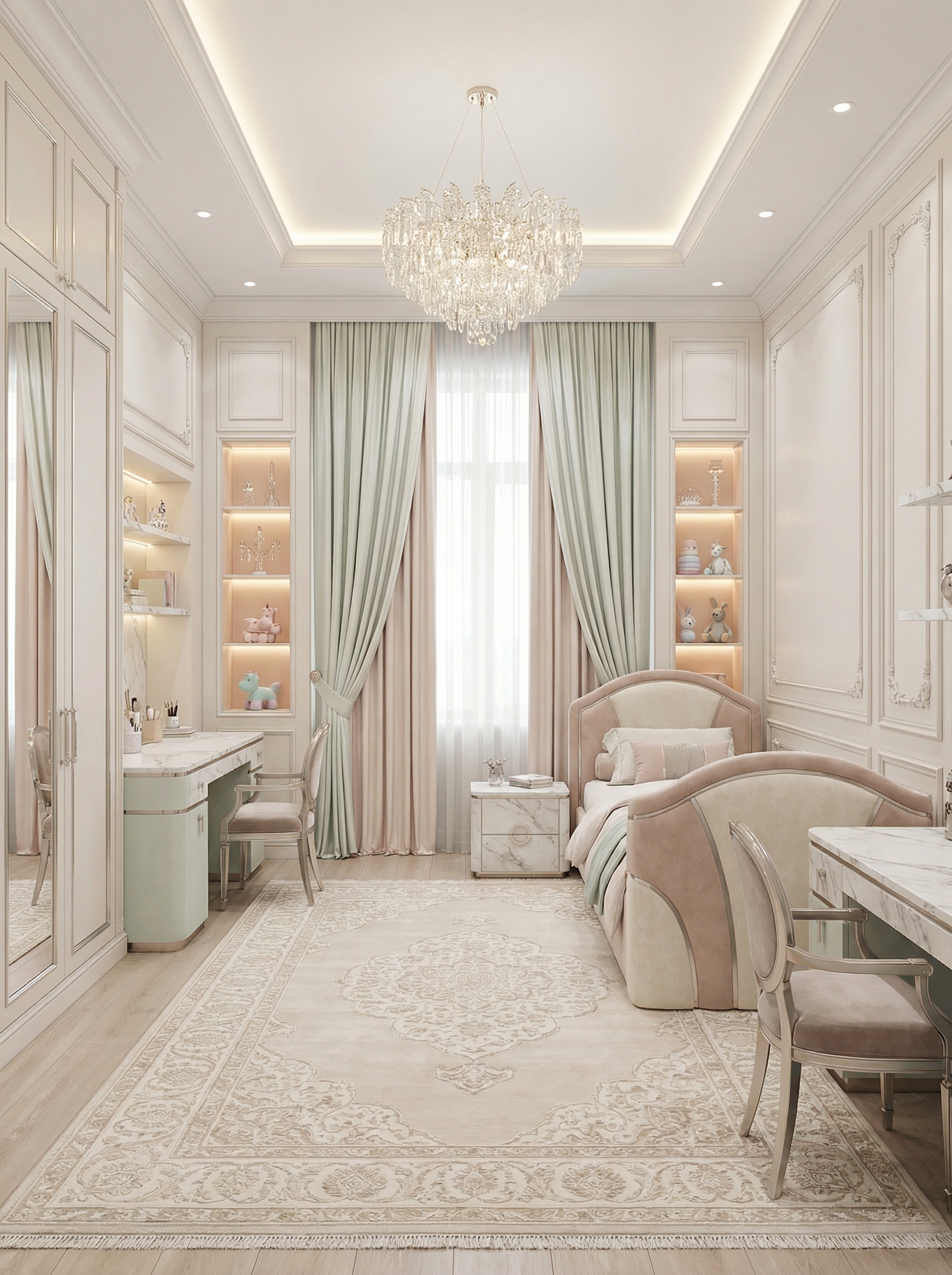 Дизайн детской в стиле Классика — фото интерьера от нейросети RoomGPT