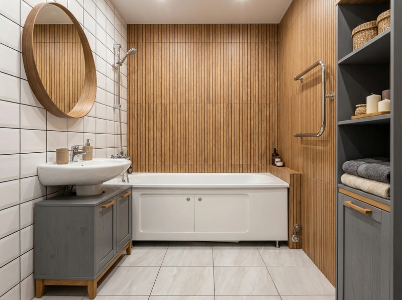 Дизайн интерьера в стиле Хюгге — Ванная от нейросети RoomGPT