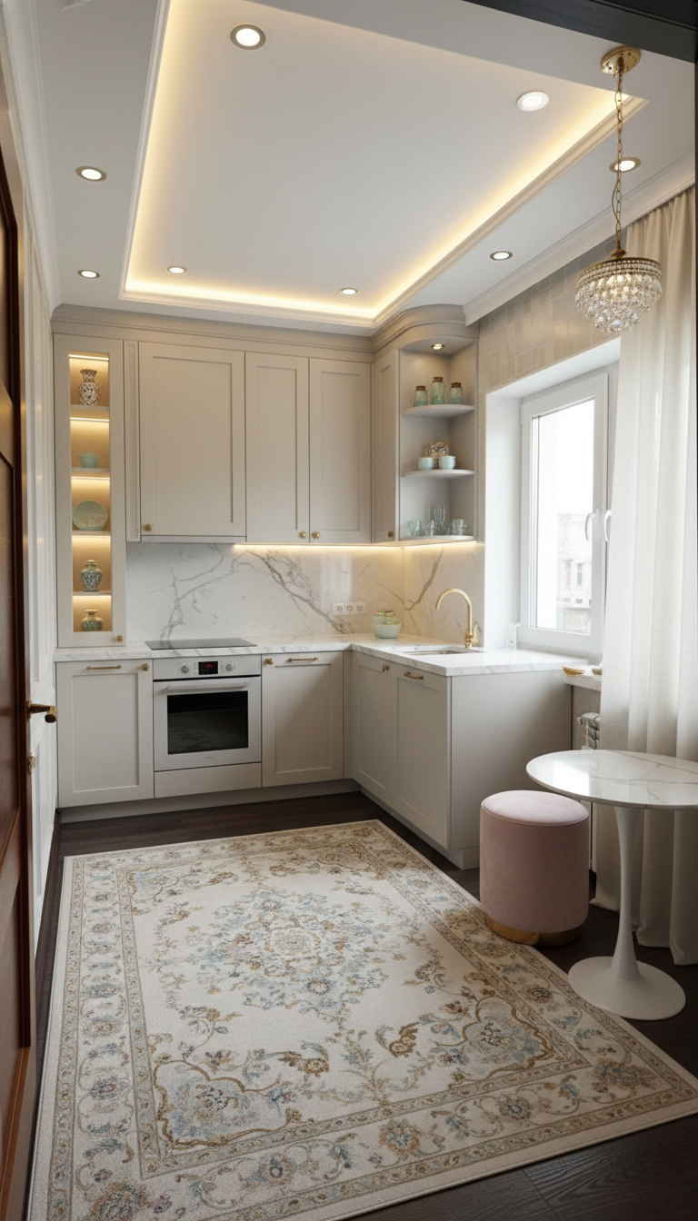 Дизайн кухни в стиле Классика — фото интерьера от нейросети RoomGPT