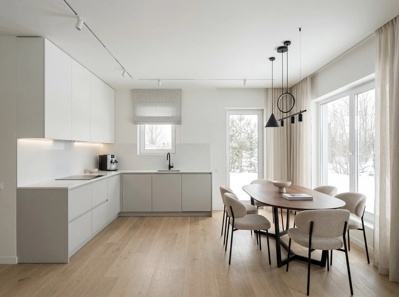 Дизайн интерьера в стиле Минимализм — Кухня от нейросети RoomGPT