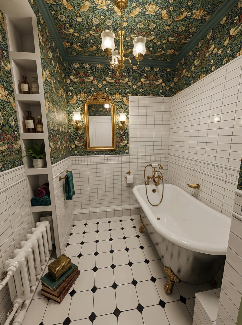 Дизайн ванной в стиле Эклектика — фото интерьера от нейросети RoomGPT