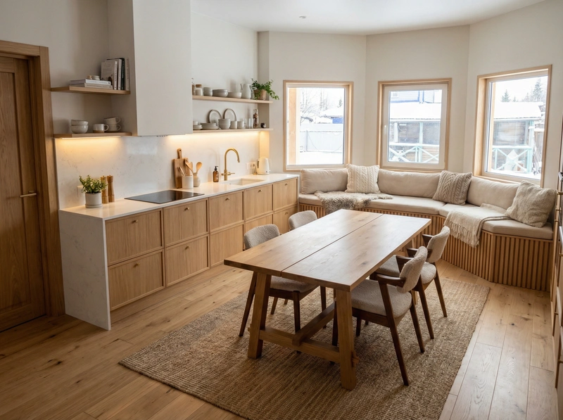 Дизайн интерьера в стиле Хюгге — Кухня от нейросети RoomGPT