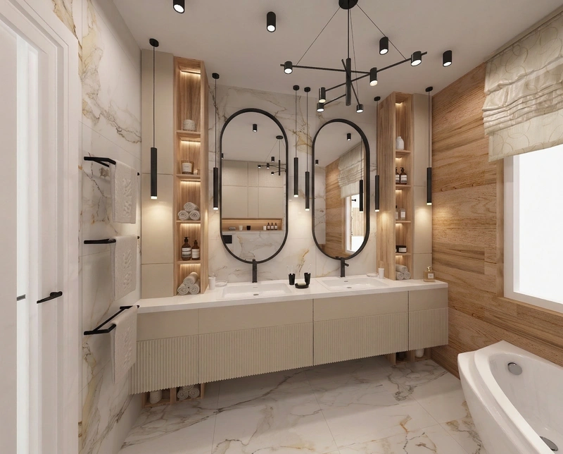 Дизайн интерьера в стиле Минимализм — Ванная от нейросети RoomGPT