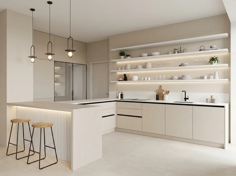 Дизайн кухни в стиле Минимализм — фото интерьера от нейросети RoomGPT