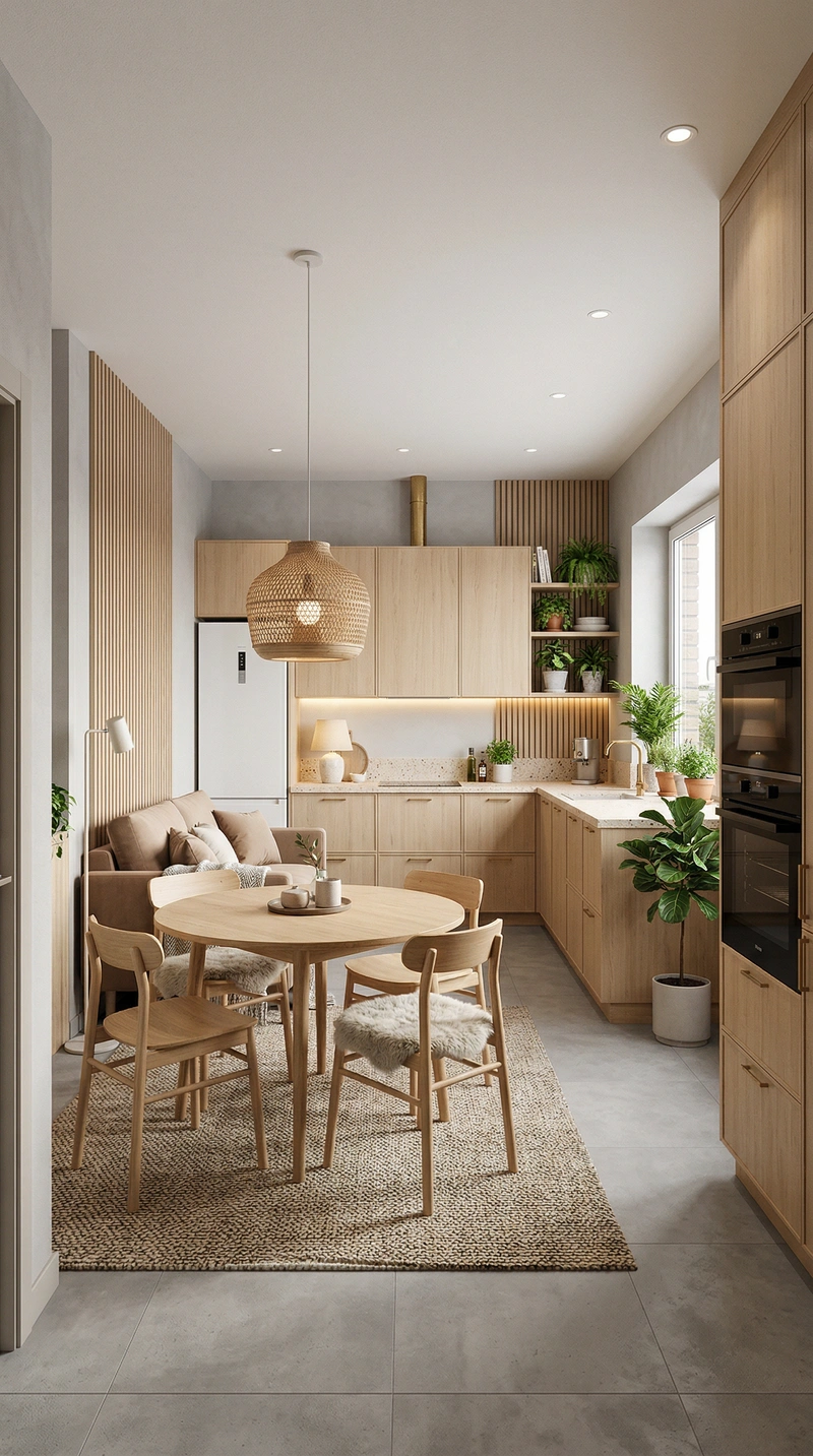 Дизайн интерьера в стиле Хюгге — Кухня от нейросети RoomGPT