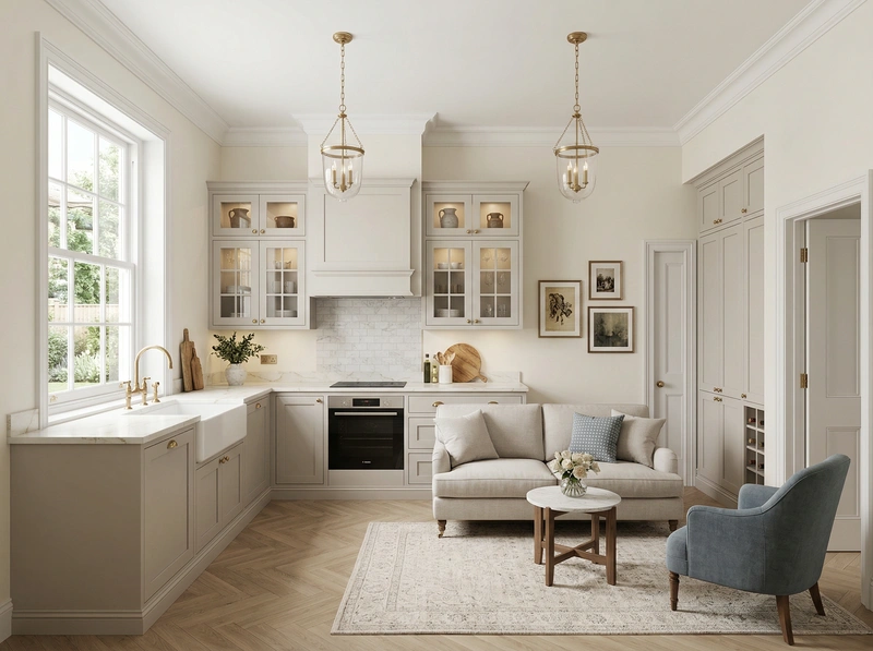Дизайн интерьера в стиле Классика — Кухня от нейросети RoomGPT